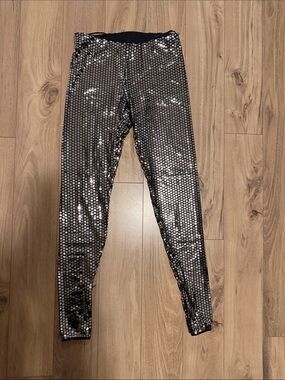 H&M Black Silver Sequin Leggings
